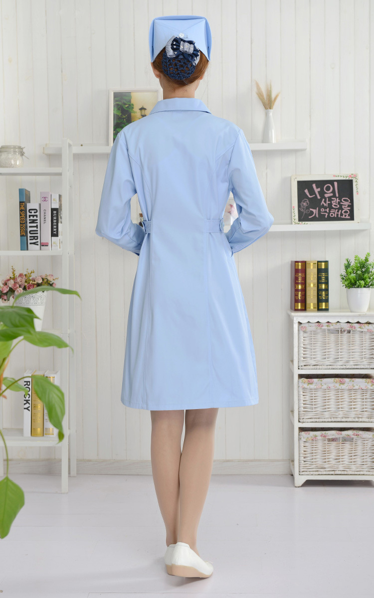 護(hù)士服 長(zhǎng)袖護(hù)士服 藍(lán)se純棉護(hù)士服 大褂